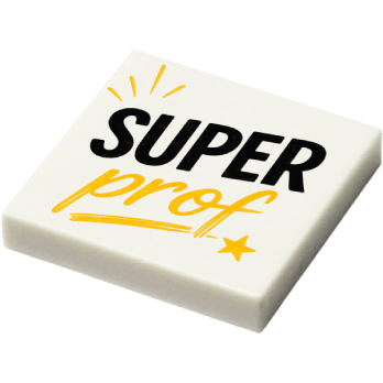 Plaque - "Super prof" (R078) - plaque Lego imprimée