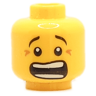 Homme - Visage jaune - Inquiet (1314) - Lego