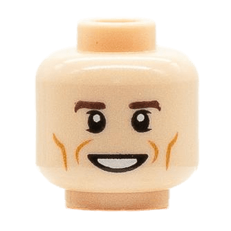 Homme - Visage beige - Sourire joues creusées (B1609)