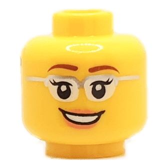 Femme - Visage jaune - Lunettes de vue argenté (1214) - Lego
