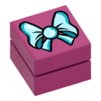 Figurine Personnalisée - Accessoire - Petit Cadeau Rose - brique lego imprimée, briquestore-ZZ-AC-IMP-0461, cadeau emballé, cadeau de noël, cadeau d'anniversaire, emballage  