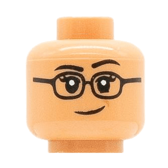Femme - Visage Marron Clair - Sourire et lunettes (MC1500)