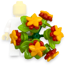 Grand bouquet de fleurs rouge et orange - Lego