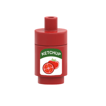 Figurine personnalisée, Aliment - Ketchup - brique Lego imprimée, heinz, sauce, briquequestore-ZZ-AC-IMP-0072