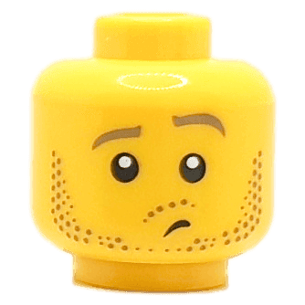 Homme - Visage jaune - Barbe blond - châtain clair perdu (1349) - Lego