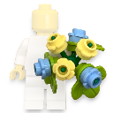 Bouquet de fleurs bleu et jaune pastel - Lego