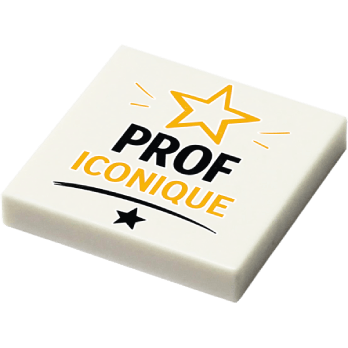 Plaque - "Prof iconique" (R075) - plaque Lego imprimée