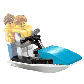 Figurine personnalisée - Jet ski bleu (volumineux - figurine à commander à part) - Lego
