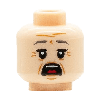 Femme - Visage beige - Agée effrayée (B1510)
