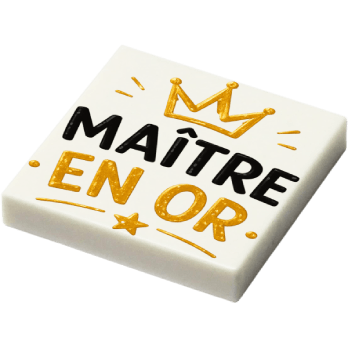 Plaque - "Maître en Or" (R060) - plaque Lego imprimée