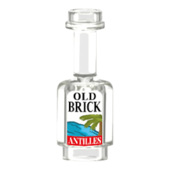 bouteille-de-rhum-blanc-old-brick-imprimee-sur-bouteille-lego rhum blanc old nick soirée cocktaim