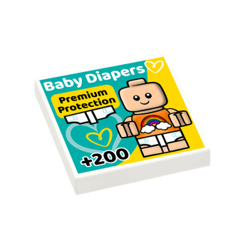 Figurine personnalisée - Médical - Couches pour bébé - plaque Lego imprimée annonce grossesse