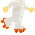 Sport - Accessoires - Paire de rollers oranges clipsables sous les pieds (P038) - Lego