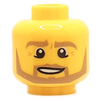 Homme - Visage jaune - Barbe blond - châtain clair (1330) - Lego