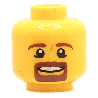 Homme - Visage jaune - Barbe bouc marron (1307) - Lego