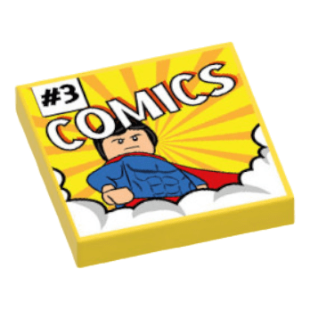 Figurine personnalisée - Lecture - BD Comics "Super-Héros" - plaque lego imprimée