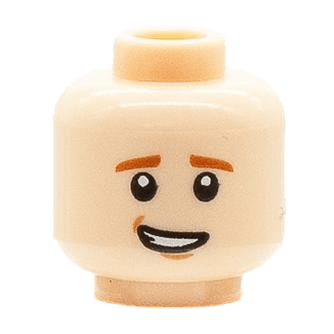 Homme - Visage beige - Sourire en coin intimidé (B1600)
