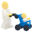 Accessoires - Poussette landau bleue - volumineux - figurine bébé à commander à part (P057) - Lego
