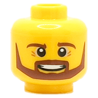 Homme - Visage jaune - Barbe marron (1344) - Lego