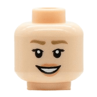 Femme - Visage beige - Sourire avec dents (B1504)
