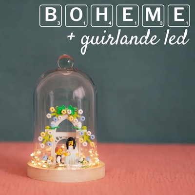 Cake Topper Lego figurines mariés personnalisés robe personnalisée Arche romantique fleurs coeur la bohème 