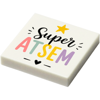Plaque - "Super ATSEM" (R072) - plaque Lego imprimée