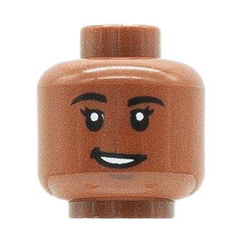 Femme - Visage Marron Foncé - Sourire dents en coins (MF1503)