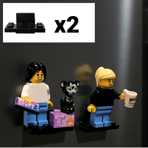 Support aimanté lot de 2 - transformez vos figurines Lego en magnets