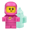 Bébé jaune - tenue astronaute avec casque et biberon - Rose- Lego