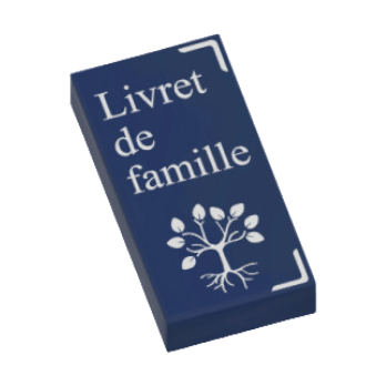 Livret de famille  - Plaque Lego imprimée, Briquestore-ZZ-AC-IMP-0211