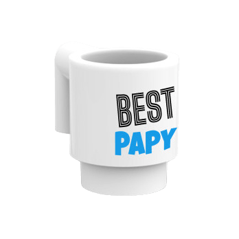 Figurine personnalisée - Boisson - tasse mug « Best Papy » - brique Lego imprimée, fête des grands-pères, super Papy, super papie, bonne fête papy