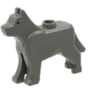 Cadre briques Lego Chien - grand chien gris foncé 