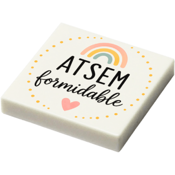Plaque - "ATSEM formidable" (R071) - plaque Lego imprimée