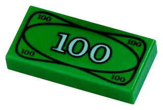 Cadre briques Lego Argent - billet de 100$