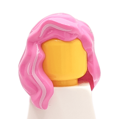 Cheveux longs ondulés rose (2220) - Lego