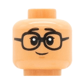 Enfant - Visage Marron Clair - Sourire et lunettes (MC1401)