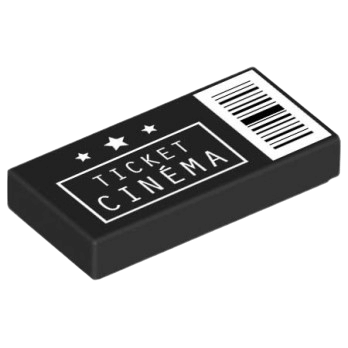 Figurine personnalisée - Ticket de cinéma - plaque Lego imprimée
