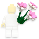 Bouquet de fleurs blanc et rose - Lego
