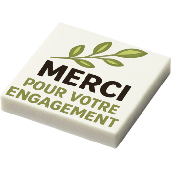 Plaque - "Merci pour votre engagement" (R103) - plaque Lego imprimée