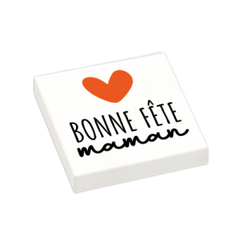 Figurine personnalisée - Plaque - "Bonne Fête Maman" coeur rouge - plaque Lego personnalisée, fête des mères, bonne fête Maman 