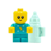 bebe vert cerf Lego et biberon