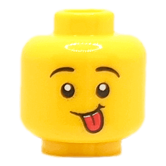 Enfant - Visage enfant jaune languee tirée (1112) - Lego