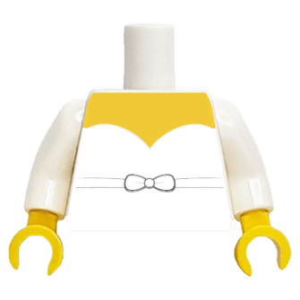 Robe de mariée noeud et fleurs (3121) - corps Lego imprimé - création originale Les Portraits de Felie