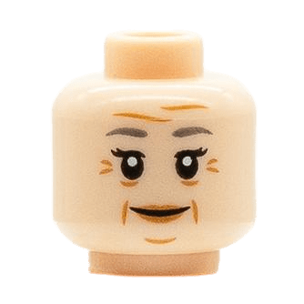 Femme - Visage beige - Agée petit sourire (B1509)