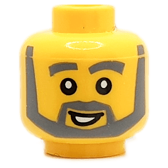 Homme - Visage jaune - Barbe gris (1331) - Lego