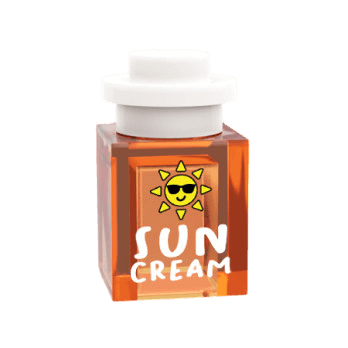 Figurine personnalisée - Crème solaire - plaque Lego imprimée
