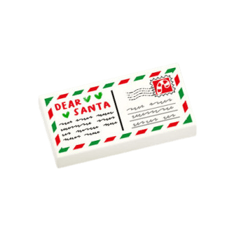 Figurine personnalisée - Lettre au Père Noël "Dear Santa" - brique Lego imprimée