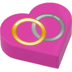 Coeur Lego avec alliances mariage