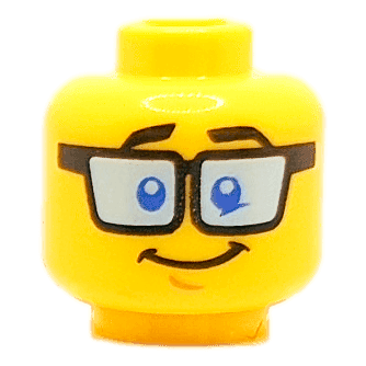 Homme - Visage jaune - Lunettes sourcils noirs (1342) - Lego