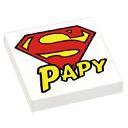 Figurine personnalisée - Plaque - "Super Papy"- plaque Lego personnalisée, fête des grands pères, bonne fête Papy